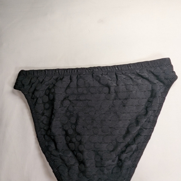 Anne Cole Black Bikini  Textured Panties Size L - Picture 2 of 8